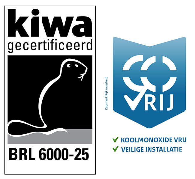 Kiwa BRL 6000-25 certificaat en koolmonoxide vrije cv-ketel installaties Kiwa BRL 6000-25 certificaat en koolmonoxide vrije cv-ketel installaties
